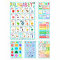 ARNOLILI Toddler Educational Canvas Posters 6 Pack ABC Numbers Shapes 12x18in