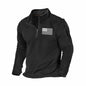 H HYFOL Men's USA Flag Graphic 1/4 Zip Pullover Sweatshirt Black Size S