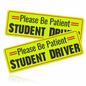 Yourkar 2PCS Magnetic Student Driver Reflective Car Safety Warning Stickers