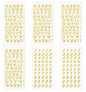 PPhtony 6 Sheets Glitter Alphabet Number Stickers Self-Adhesive Silver