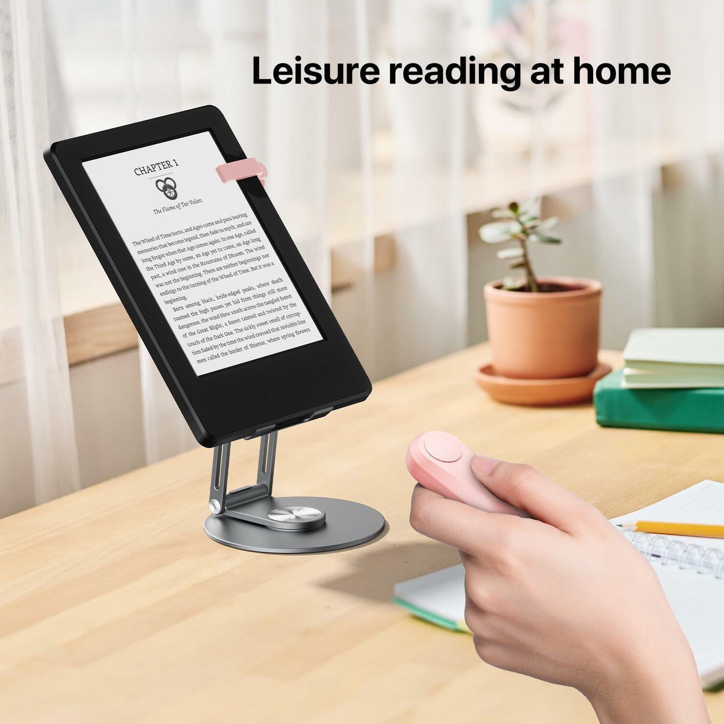 Sycelu RF Remote Control Page Turner for Kindle Paperwhite Oasis Kobo Pink