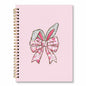 JRTW Coquette Chinoiserie Floral Bow Bunny Notebook Pink 5.5x8.3 Inch