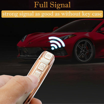 Bububulk Kia Key Fob Cover Soft TPU Leather Keychain for Ceed Cerato Black