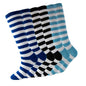 Cerebro Kids Knee High Athletic Cotton Socks Striped 3 Pairs Blue 6-10Y