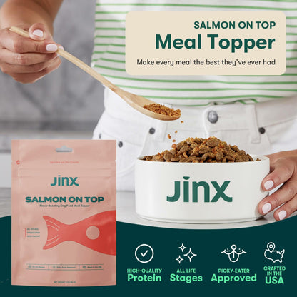 BestBy12/25 Jinx Freeze-Dried Dog Food Toppers Salmon on Top 3oz Natural
