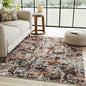 PureCozy 3x5 Taupe Vintage Floral Washable Low Pile Area Rug Classic