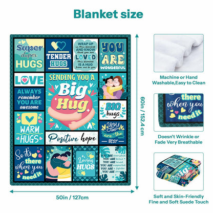 HEIFAM Inspirational Healing Hug Blanket Green 60x80 Size 80x60