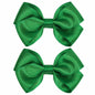 ZOLYCO 3 Inch Glitter Green Hair Bows Clips Alligator Hairpin 2 Count