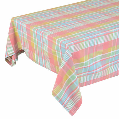 Yourtablecloth Cotton Plaid Checkered Tablecloth Spring Pastel 60x104