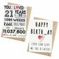 LUODAKA 21st Birthday Card Party Decorations with Envelope Blank Inner Page