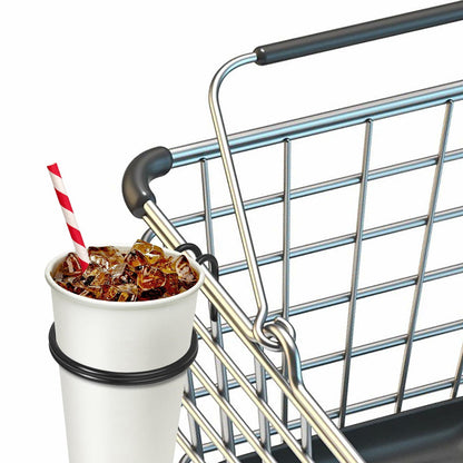 Kevenal Shopping Cart Cup Holder Black Stainless Steel Drink Holder