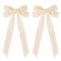 Aileam 2PCS Velvet Hair Bows Ivory Beige Big Fall Alligator Clips