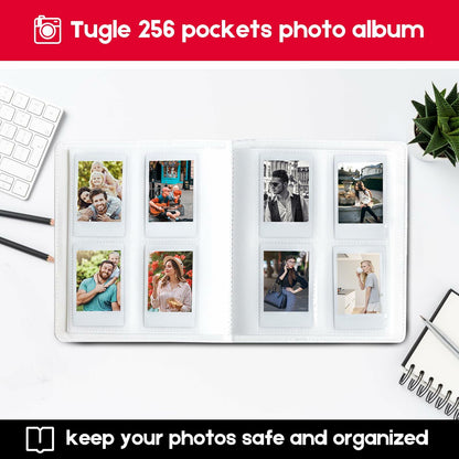 Tugle 256 Pockets Photo Album for Polaroid Instax Mini Cameras Dark Blue