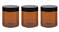 Caribbean Coastal Delights 8 OZ Amber Plastic Cosmetic Jars with Lids 3 Pack