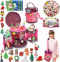 DZLHQON 2025 Kids DIY Christmas Organizer Bucket Pink Stickers Mini Toys