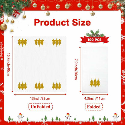 Btmooz Fall Thanksgiving Disposable Paper Napkins 100 Pcs Pumpkin Maple Leaf