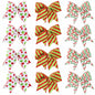 PEMIDA 12 Pcs Wave Stripe Christmas Bows 5 Inch Red Green Dots
