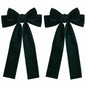 Miroksh Velvet Ribbon Hair Bows Clips Dark Green 2pcs 5.5 Inch