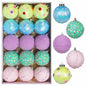 SY Super Bang 15PCS Christmas Ornaments Set 8CM Macaroon Colorful Plastic