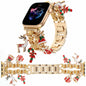 REALSIGN Metal Apple Watch Band Cuban Chain Christmas Bell Gold 42-45mm