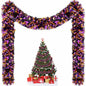 Riceshoot Metallic Tinsel Garland 131.23ft Black Orange Purple Retro Color