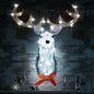 Hourleey 32" Lighted Christmas Reindeer Head Wall Decor Battery Operated White