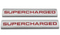 ChezMax 2Pcs 3D Raised Supercharged Car Emblem Badge Sticker Silver Red