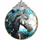 Horse Ornament 2025 Stained Glass Effect Xmas Tree Decoration White