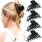 MAORULU 4 Pack Large Non-slip Matte Hair Claw Clips for Women Black