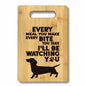 FONDCANYON Dachshund Bamboo Wood Cutting Board Kitchen Decor Brown