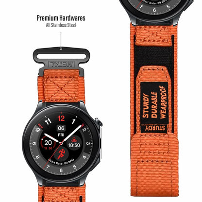 Lamshaw Compatible OnePlus Watch 2R Nylon Sports Strap Orange