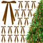 CUPLOOV 24 Pcs Brown Velvet Ribbon Bows 5x7 Inch Christmas Tree Decor