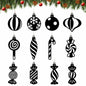 Arosche Christmas Candyland Tree Decorations 24Pcs Wooden Black Ornaments