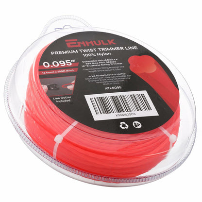 Enhulk 0.095'' Red Weed Eater Trimmer Line 200ft High Tensile Strength