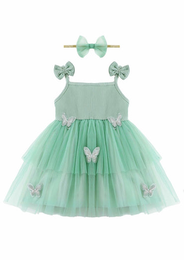 Renotemy Girl Flower Dress White Sleeveless Tutu Sundress Size 3-4T