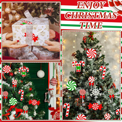 Soaoo Christmas Air Freshener Ornaments Peppermint Scent 24 Pcs Red Green White
