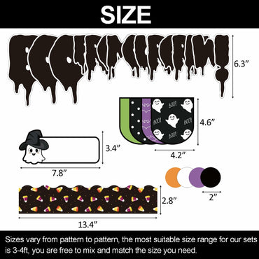 NBjiuyin 4Ft Halloween Ghosts Cutouts with 100 Glue Dots White Paper