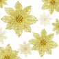 Wironlst 24pcs Gold Glitter Poinsettia Christmas Tree Ornaments 3 Sizes