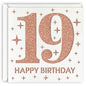 MAGJUCHE Rose Gold 19th Birthday Card Laser Cut Glitter Girl Gift
