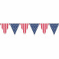 Amscan Patriotic Pennant Banner 12in Red White Blue Plastic 2-Pack