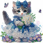 WSLWXSHM 5D Cat Diamond Art Kit 12x12in Crystal Rhinestones Animal