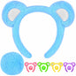 MUKOSEL Bear Ears Headband & Tail Set Animal Costume Blue Standard Size