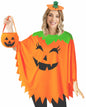 HEYFIZZ 3 PCS Pumpkin Costume Poncho Set Halloween Orange Size Adult