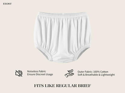EEOST Women's Incontinence Diaper Plastic Pants Waterproof Cloth Cover White XXL