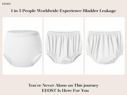 EEOST Women's Incontinence Diaper Plastic Pants Waterproof Cloth Cover White XXL