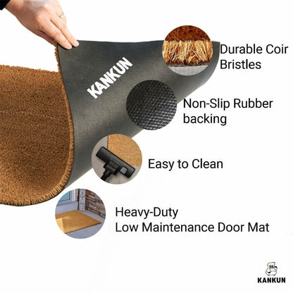 KANKUN Coco Coir Door Mat Heavy Duty Backing 17x30 Halloween2 Welcome
