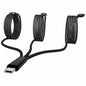 Wosixima USB-C 3-in-1 Charging Cable 4ft Black for iPhone 16/15 Pro Max Samsung