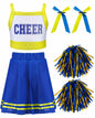 JenPen Cheerleader Dress Crop Top Skirt Bow Hair Rope Halloween Costume Size S