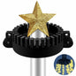 Menkxi Christmas Tree Flag Pole Mega Topper Light Hook Gold 7x5x1.75 Inch