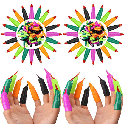 Sosation 150 Pcs Spooky Witch Fingers Fake Nails Black Halloween Gothic